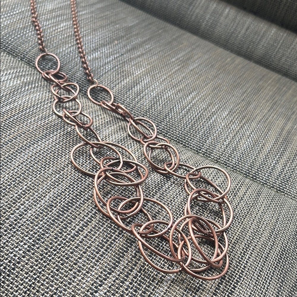 Paparazzi Gold Copper Statement Necklace and earrings set Intricate Design - Picture 5 of 9